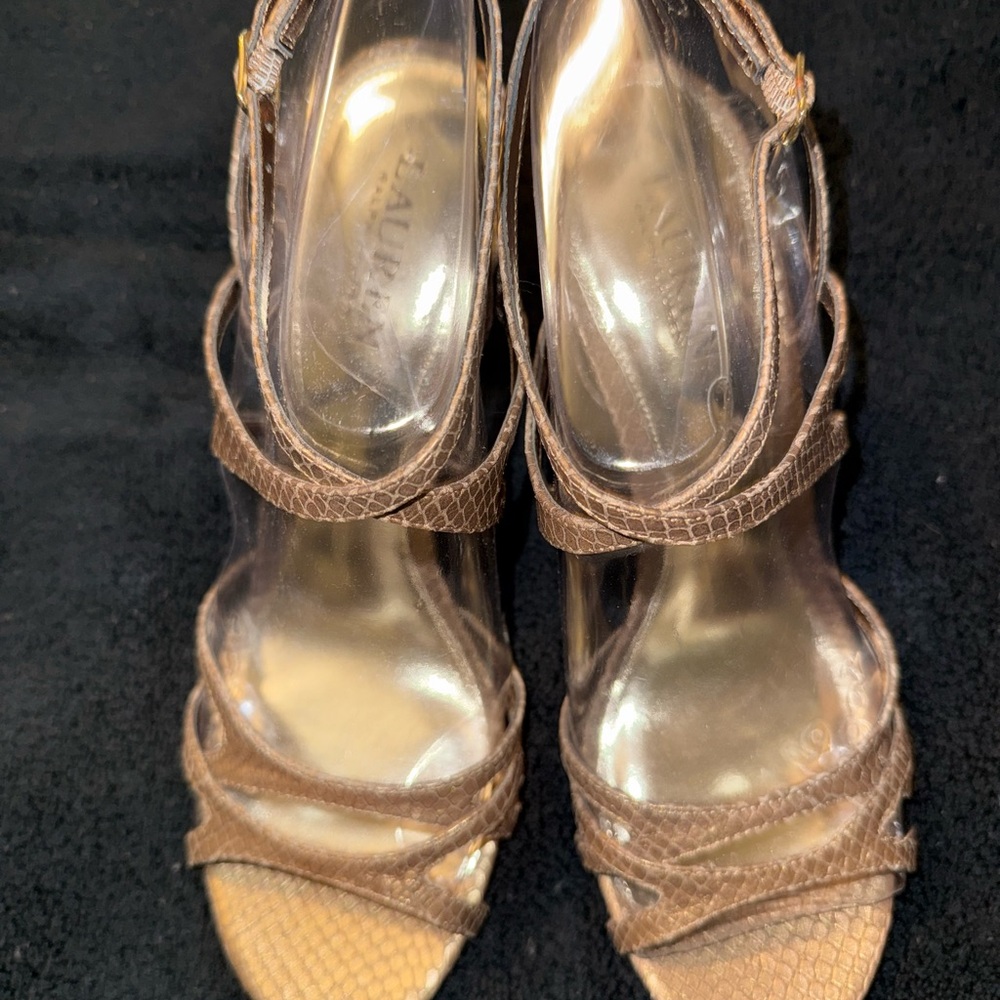 NWOT Ralph Lauren Bronze Strappy Sandals